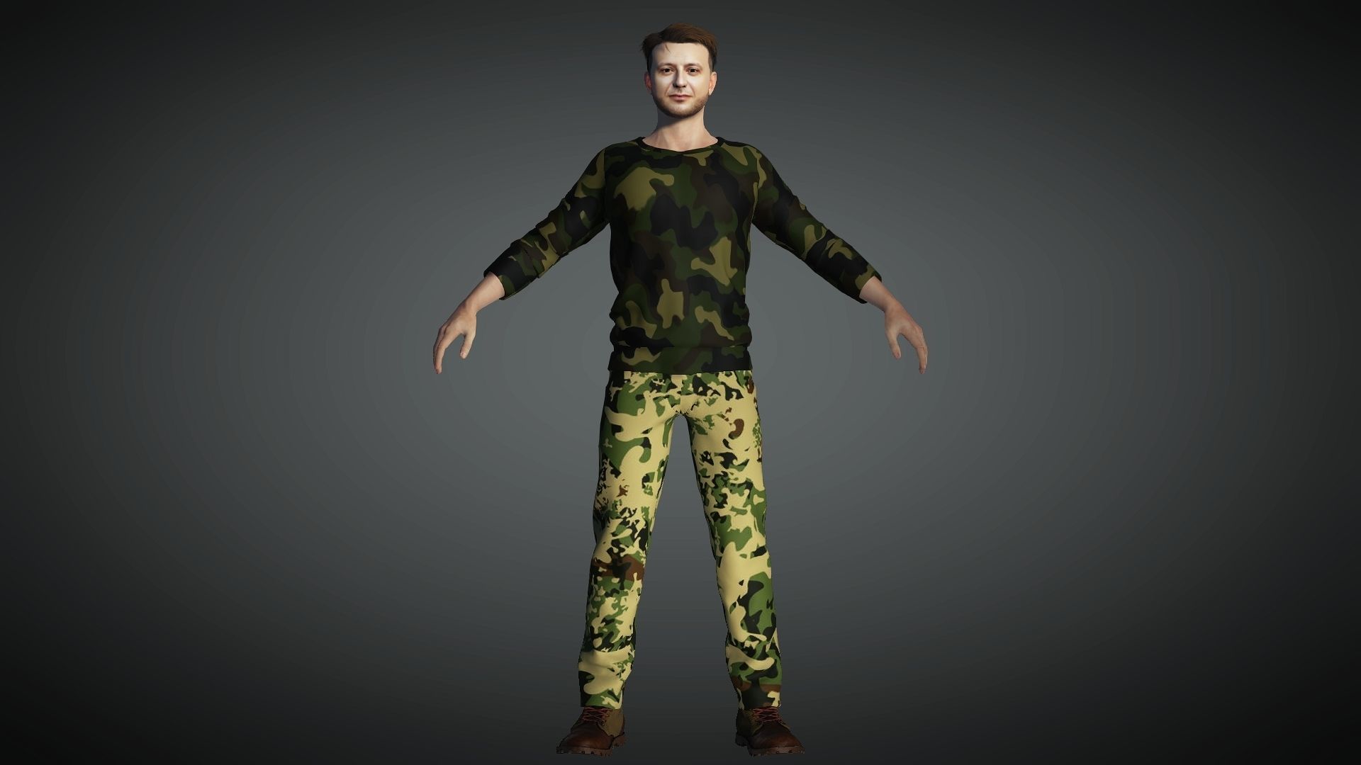 Volodymyr Zelenskyy 3D Rigged model ready for animation Low-poly 3D model_11