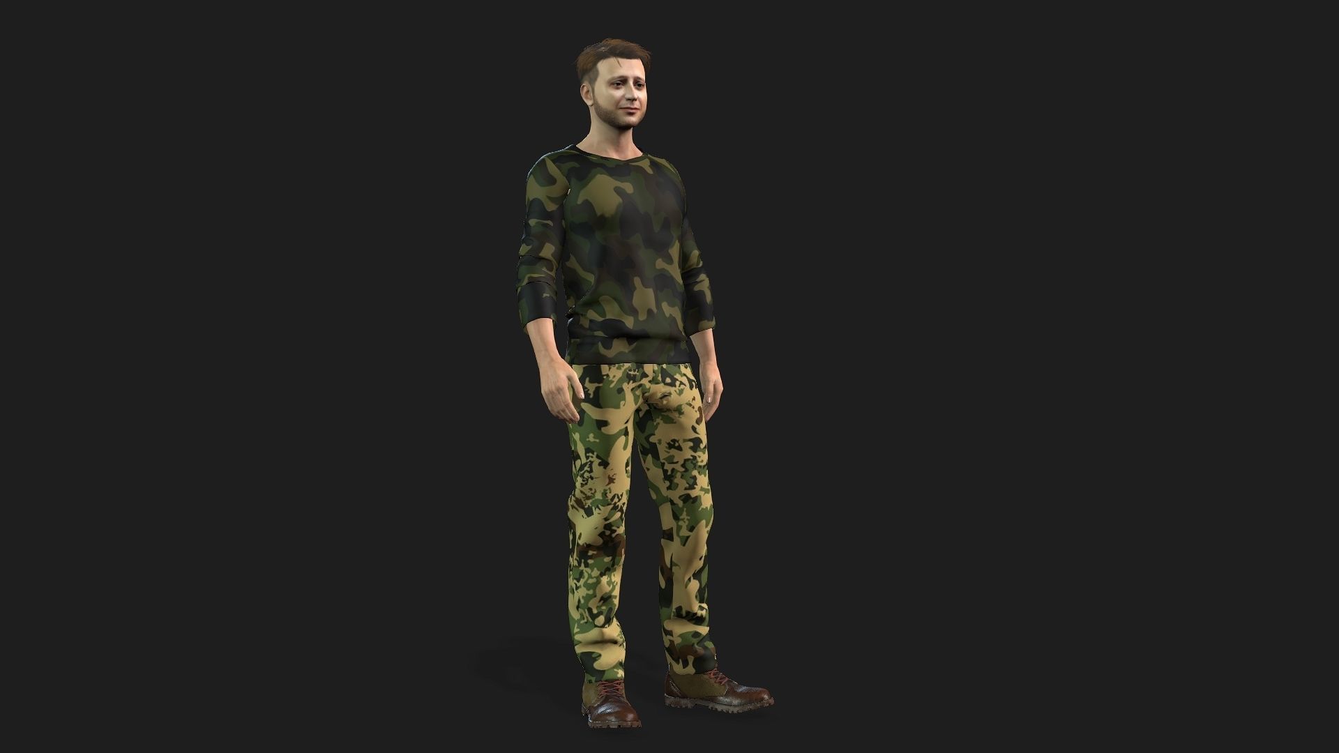 Volodymyr Zelenskyy 3D Rigged model ready for animation Low-poly 3D model_6