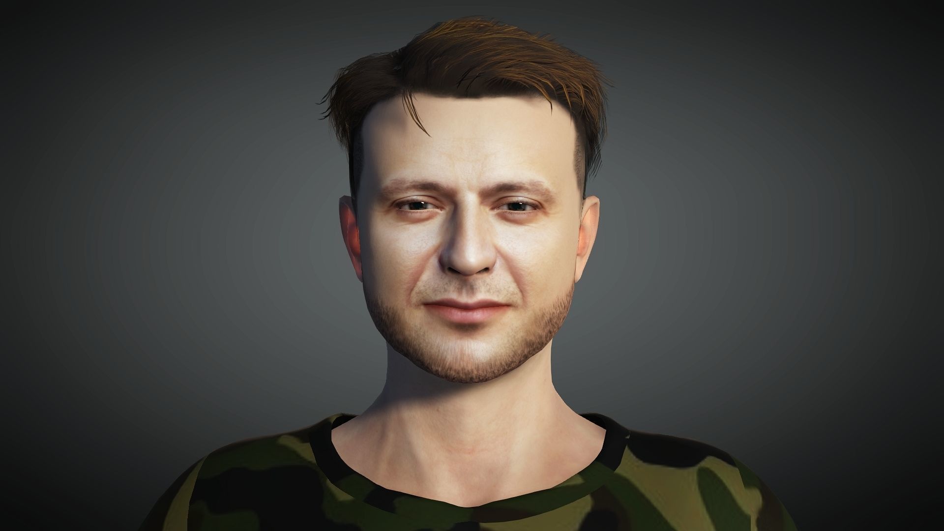 Volodymyr Zelenskyy 3D Rigged model ready for animation Low-poly 3D model_16