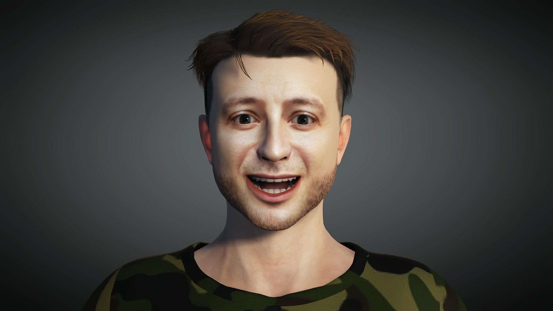 Volodymyr Zelenskyy 3D Rigged model ready for animation Low-poly 3D model_5