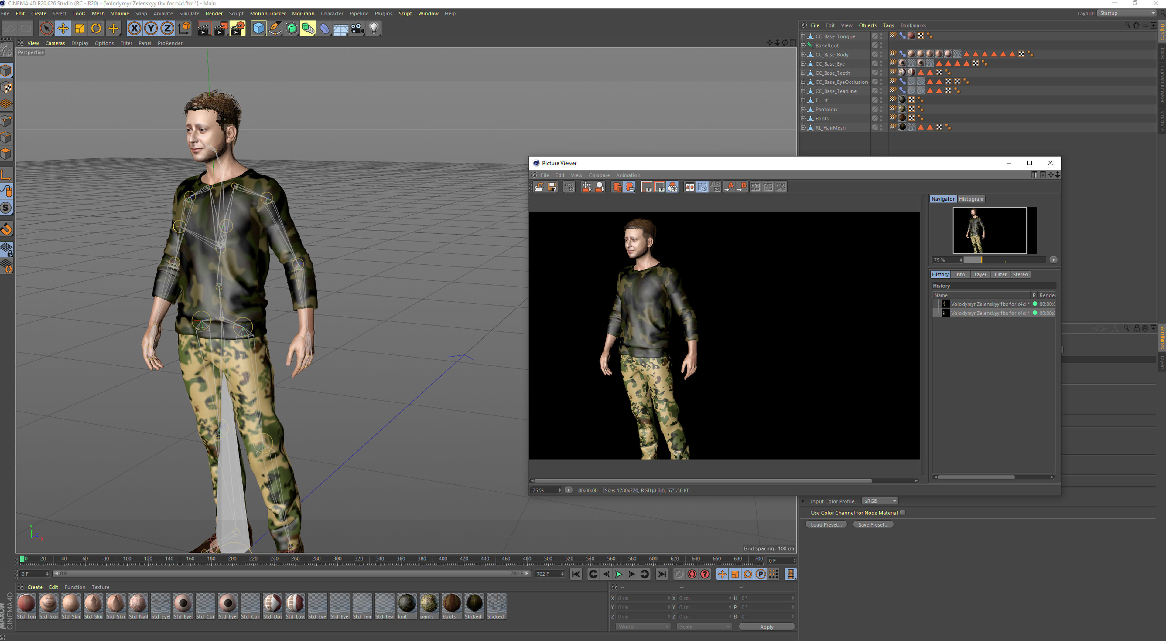 Volodymyr Zelenskyy 3D Rigged model ready for animation Low-poly 3D model_7