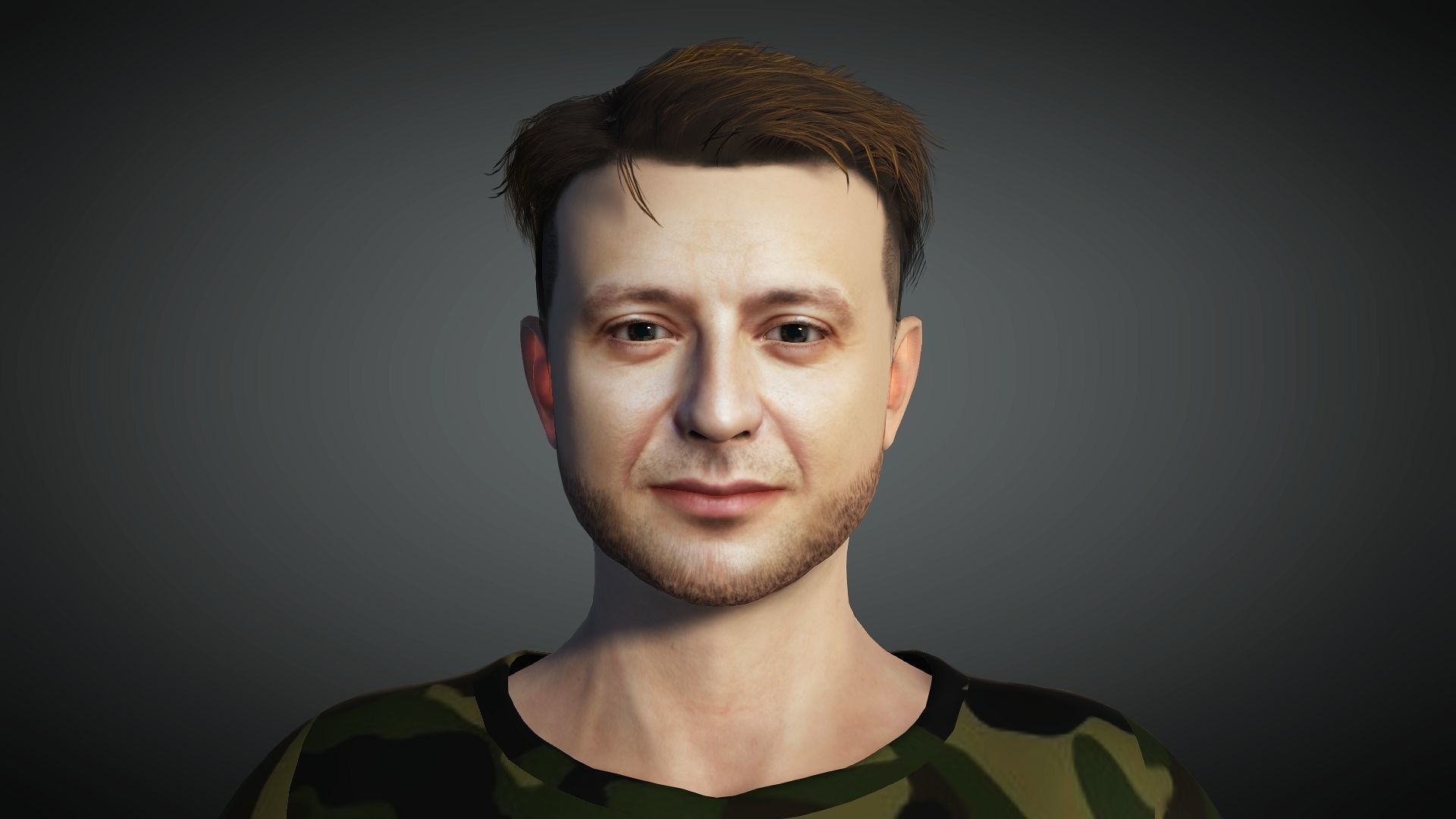 Volodymyr Zelenskyy 3D Rigged model ready for animation Low-poly 3D model_2