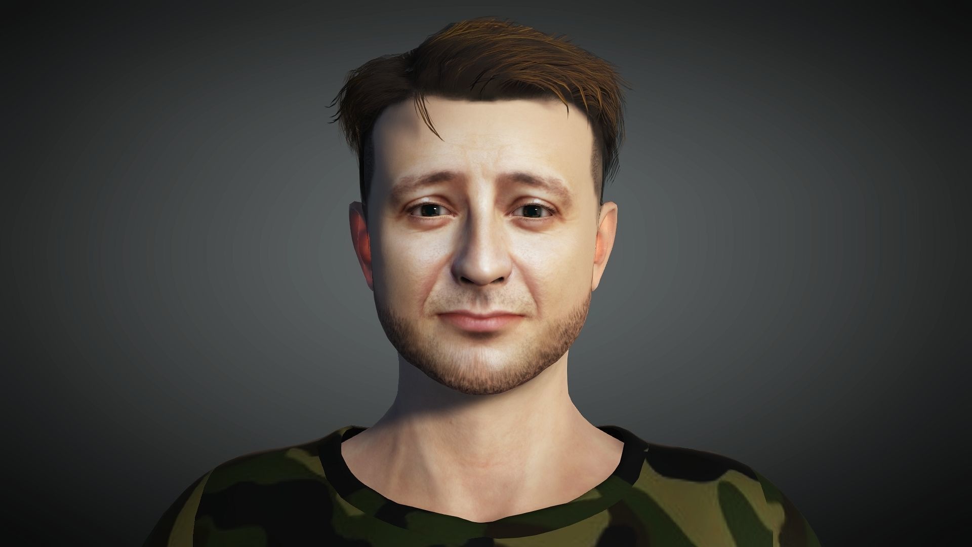 Volodymyr Zelenskyy 3D Rigged model ready for animation Low-poly 3D model_14