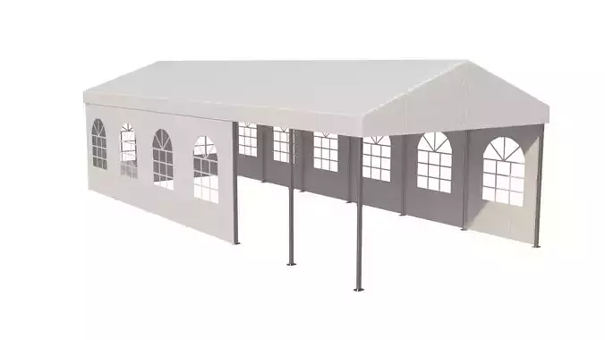 Wedding party tent with windows 3D model