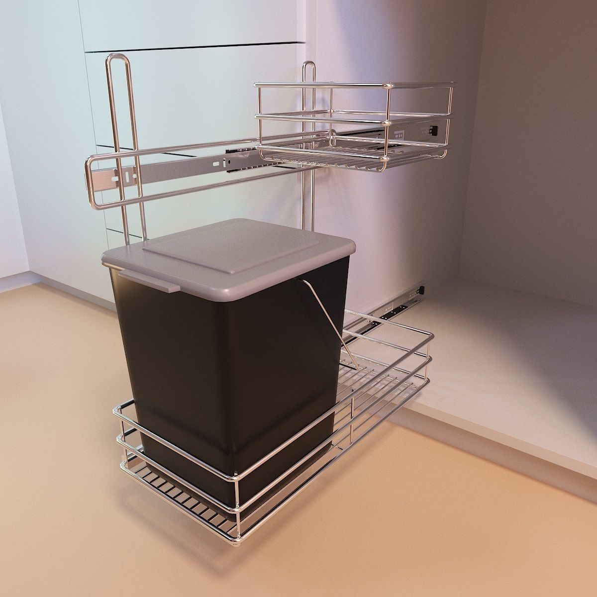 Furniture Fittings Mega Pack - Waste Bins 3D model_3