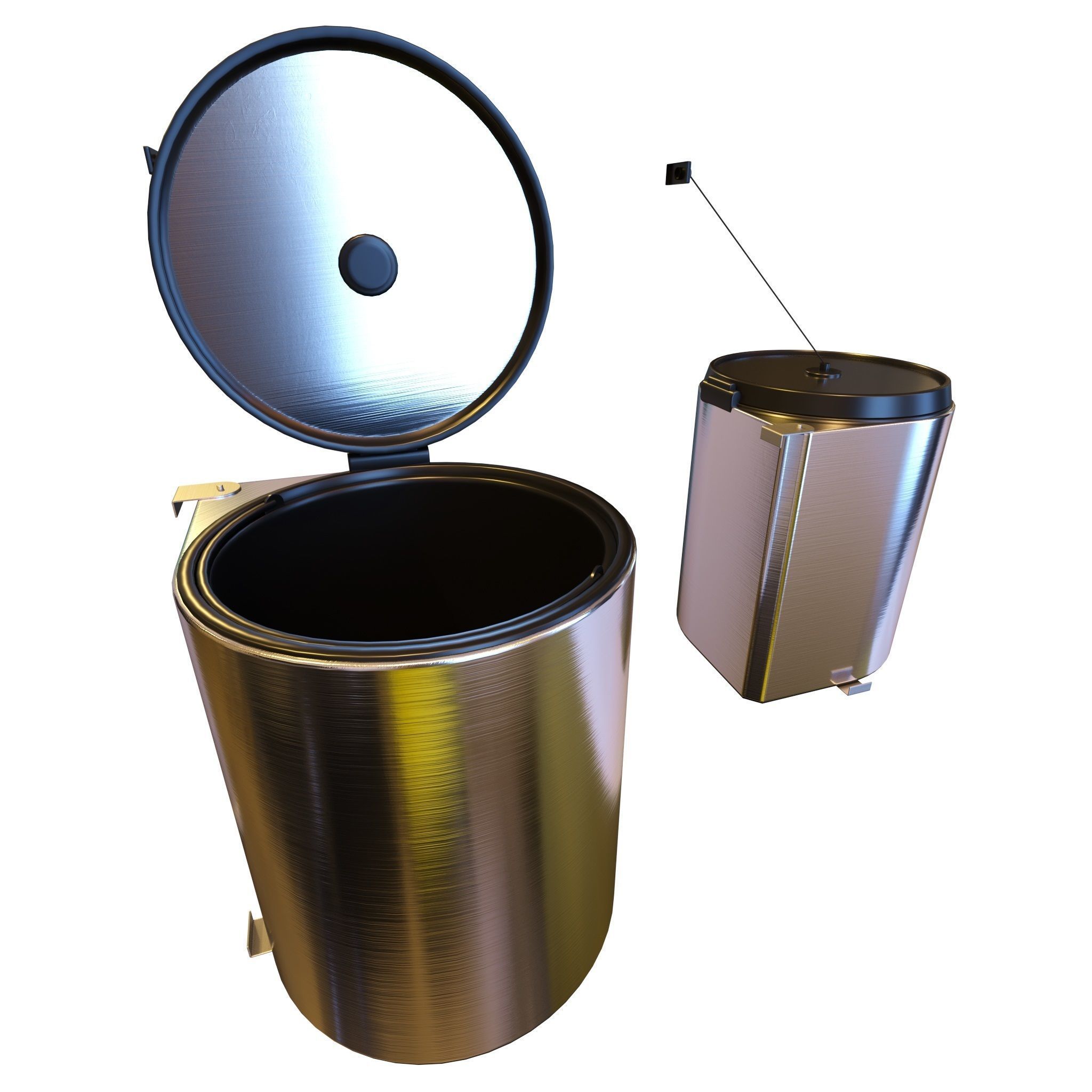 Furniture Fittings Mega Pack - Waste Bins 3D model_33