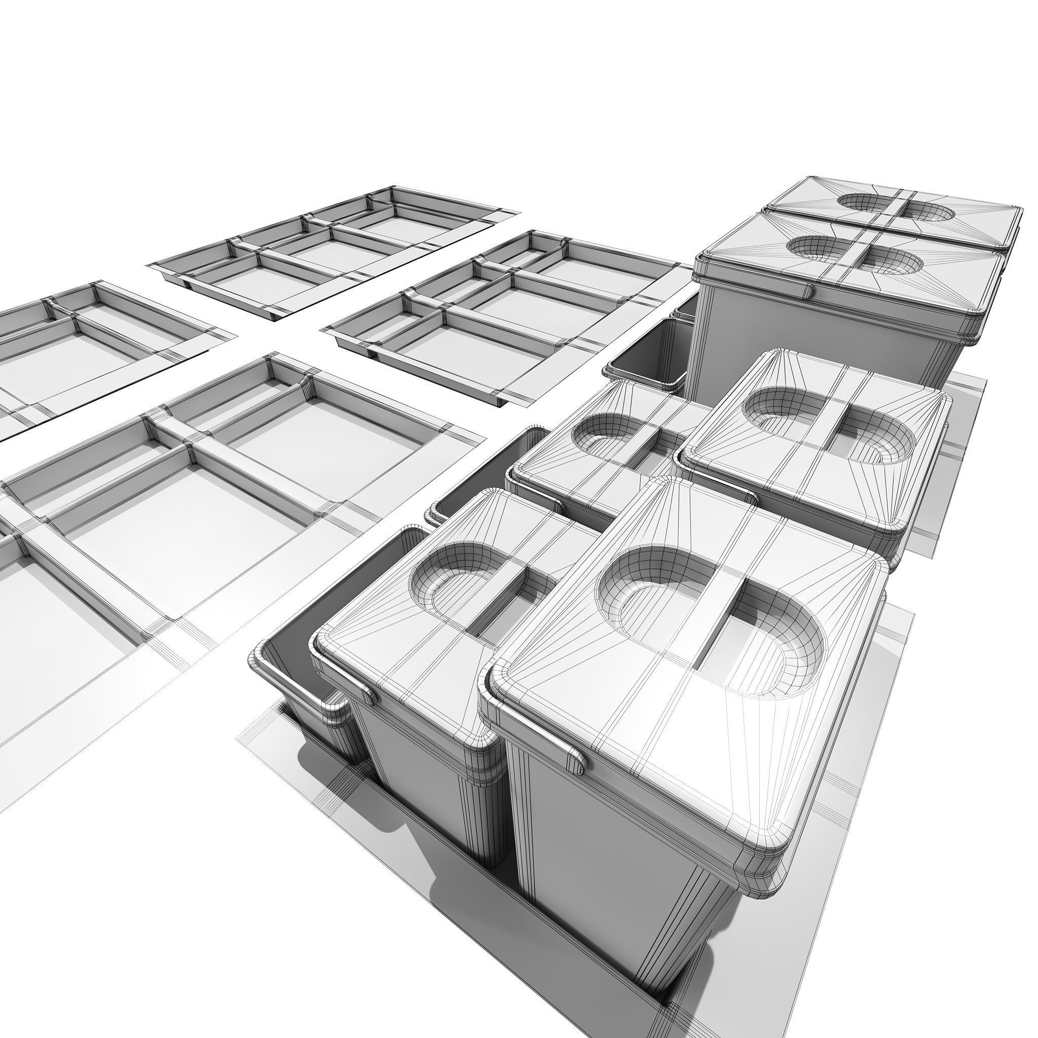 Furniture Fittings Mega Pack - Waste Bins 3D model_39