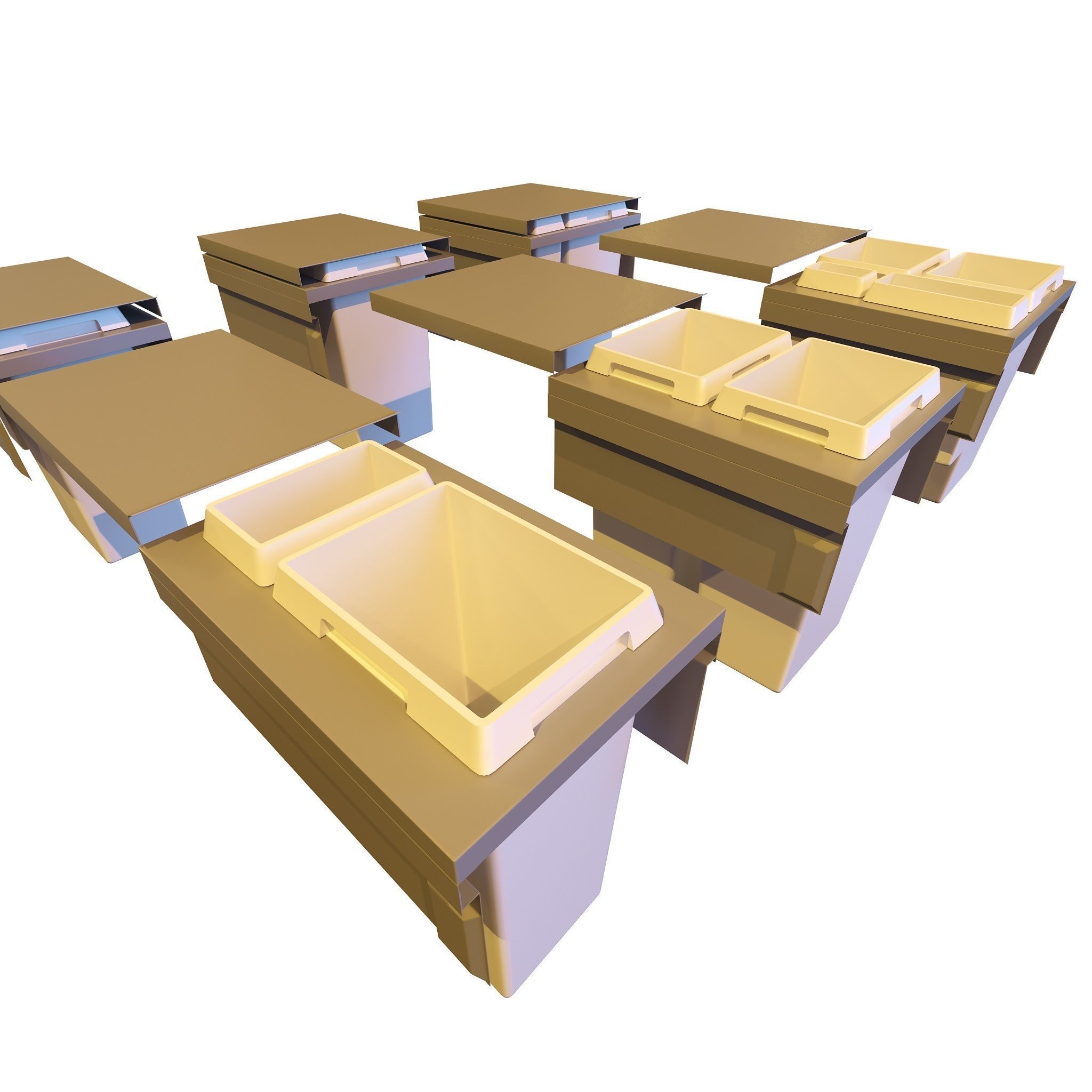 Furniture Fittings Mega Pack - Waste Bins 3D model_51