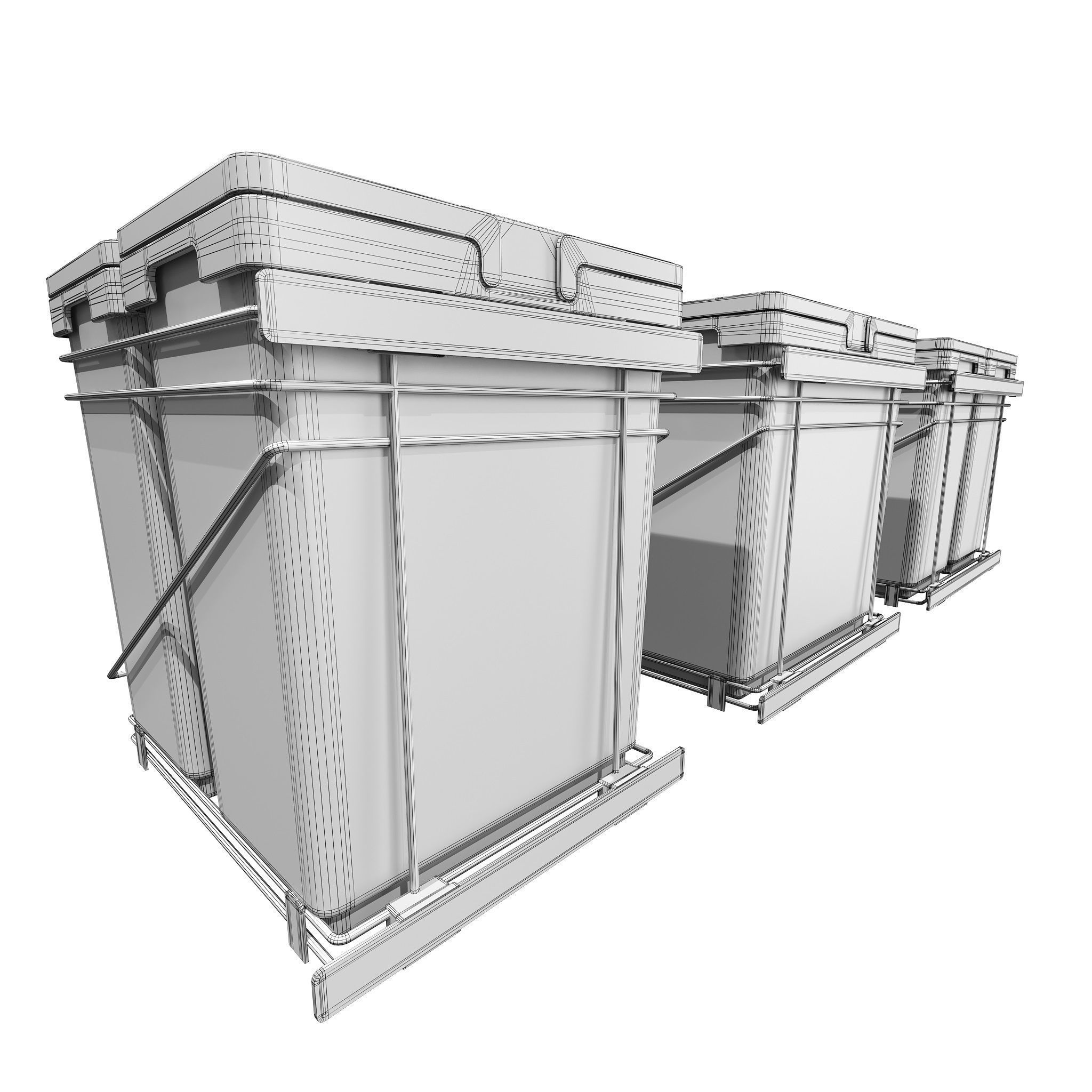 Furniture Fittings Mega Pack - Waste Bins 3D model_9