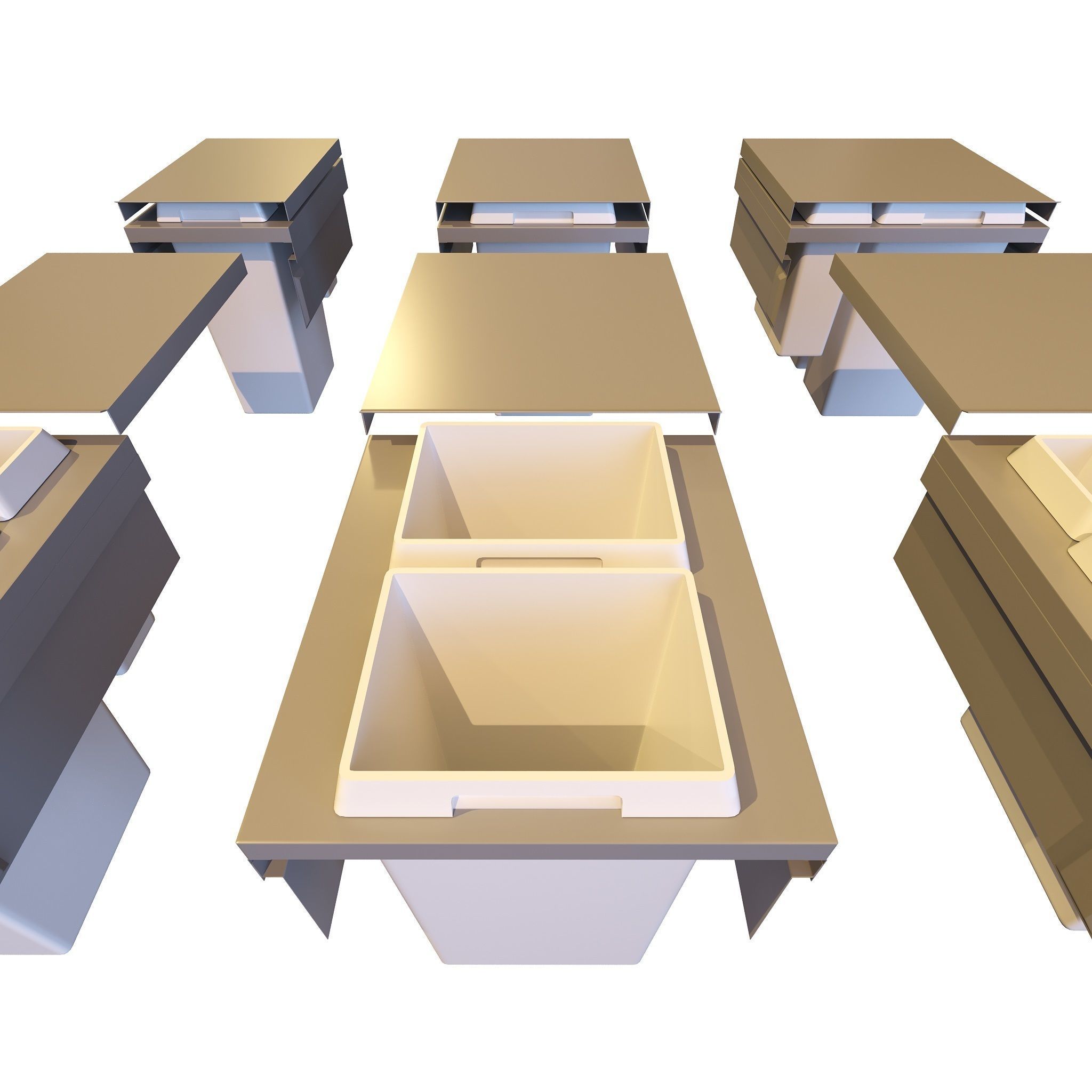 Furniture Fittings Mega Pack - Waste Bins 3D model_47