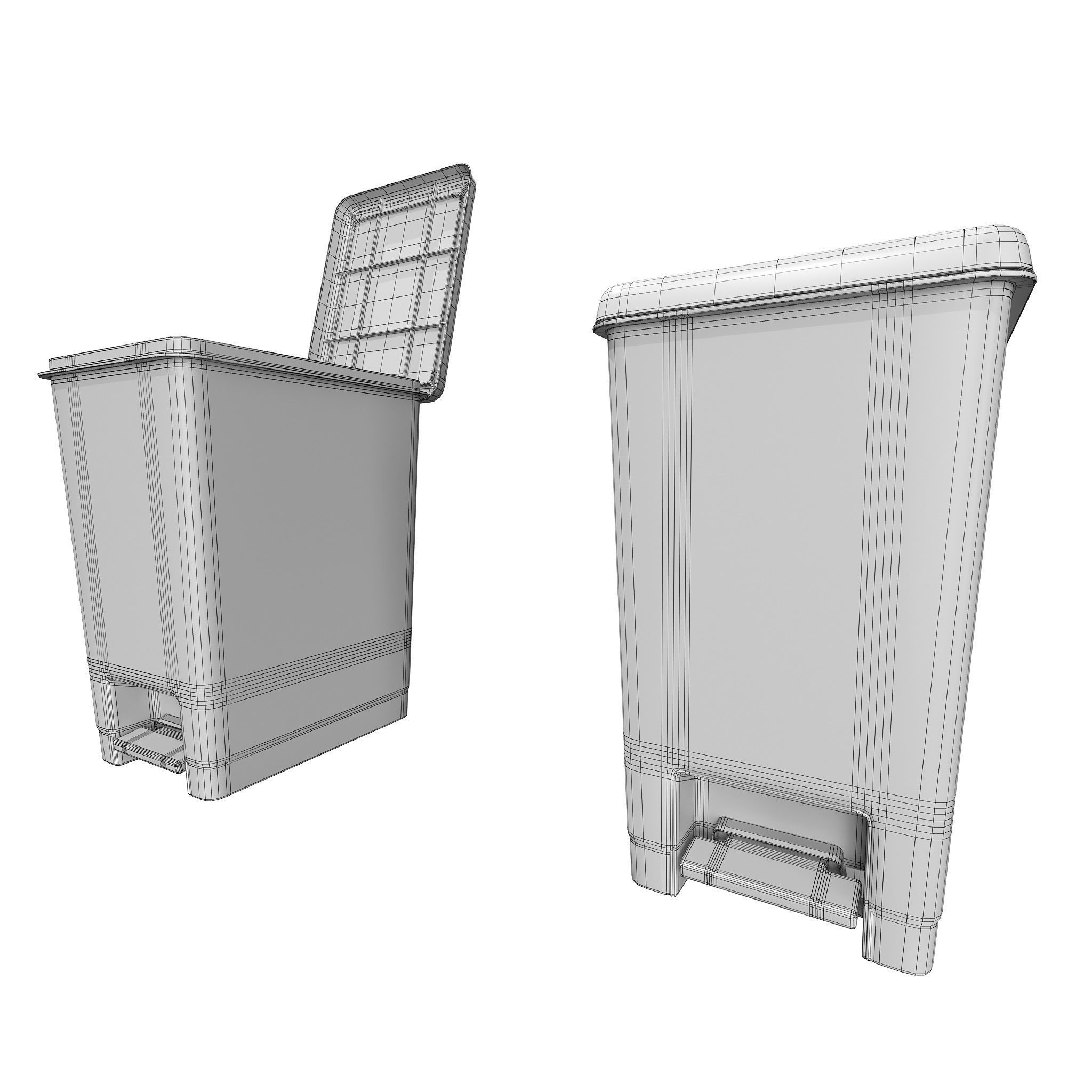 Furniture Fittings Mega Pack - Waste Bins 3D model_23