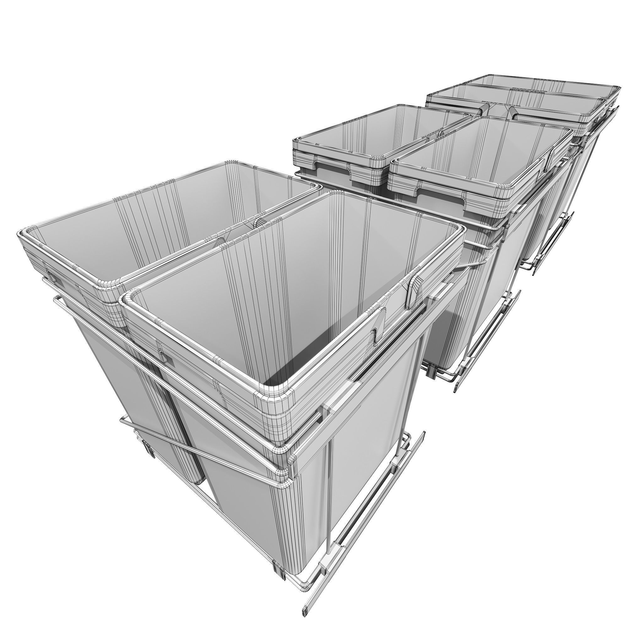 Furniture Fittings Mega Pack - Waste Bins 3D model_11