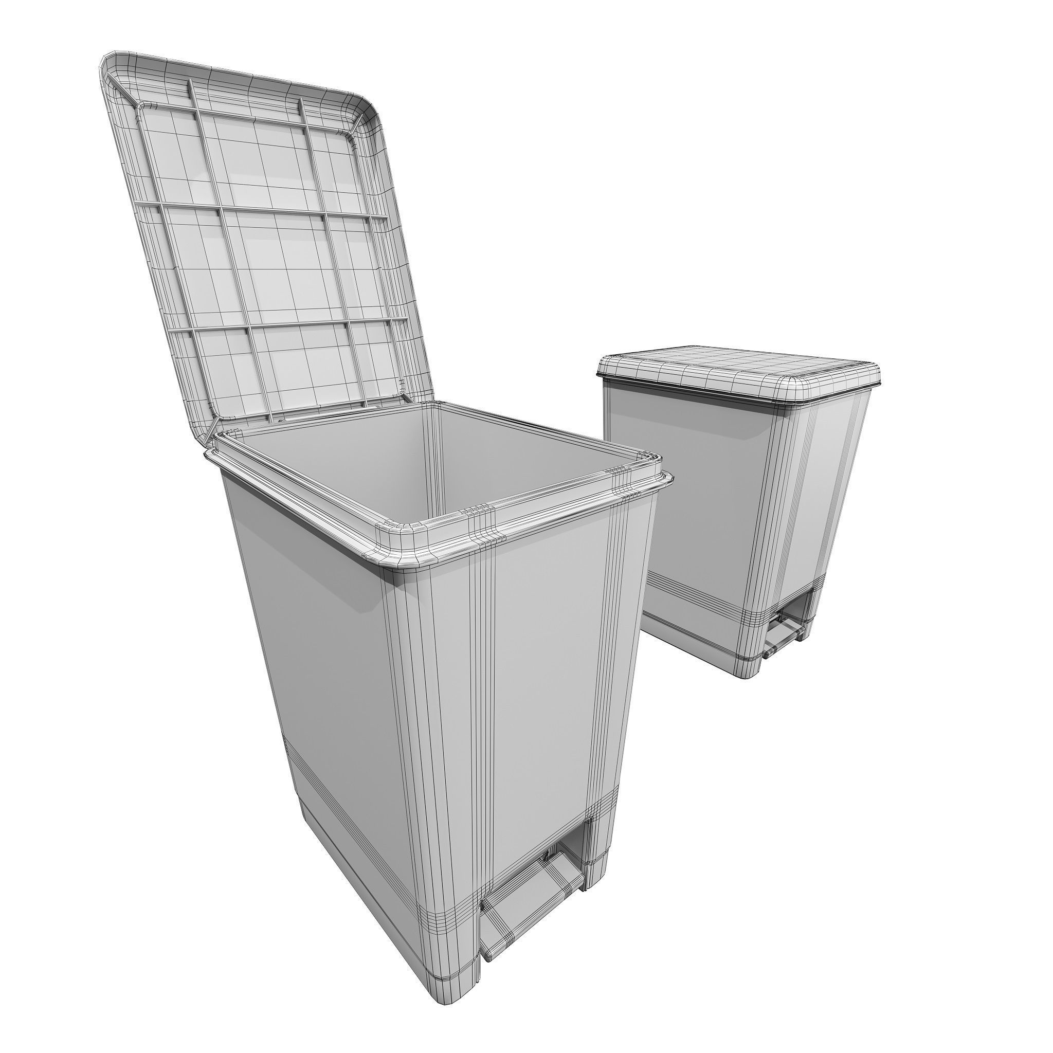 Furniture Fittings Mega Pack - Waste Bins 3D model_21