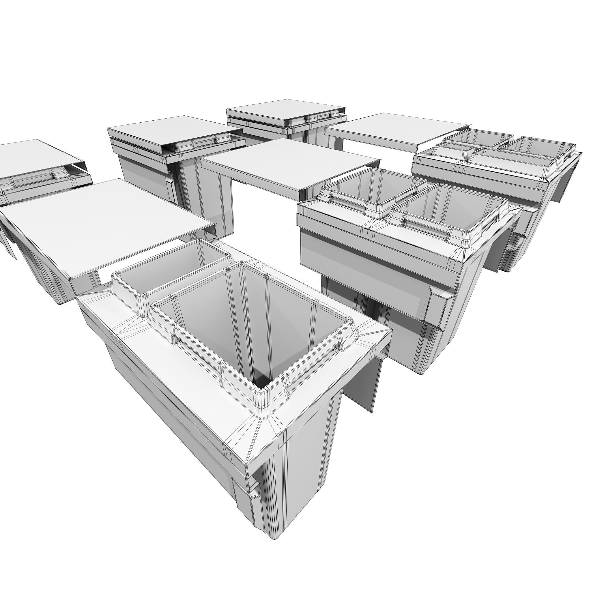 Furniture Fittings Mega Pack - Waste Bins 3D model_52