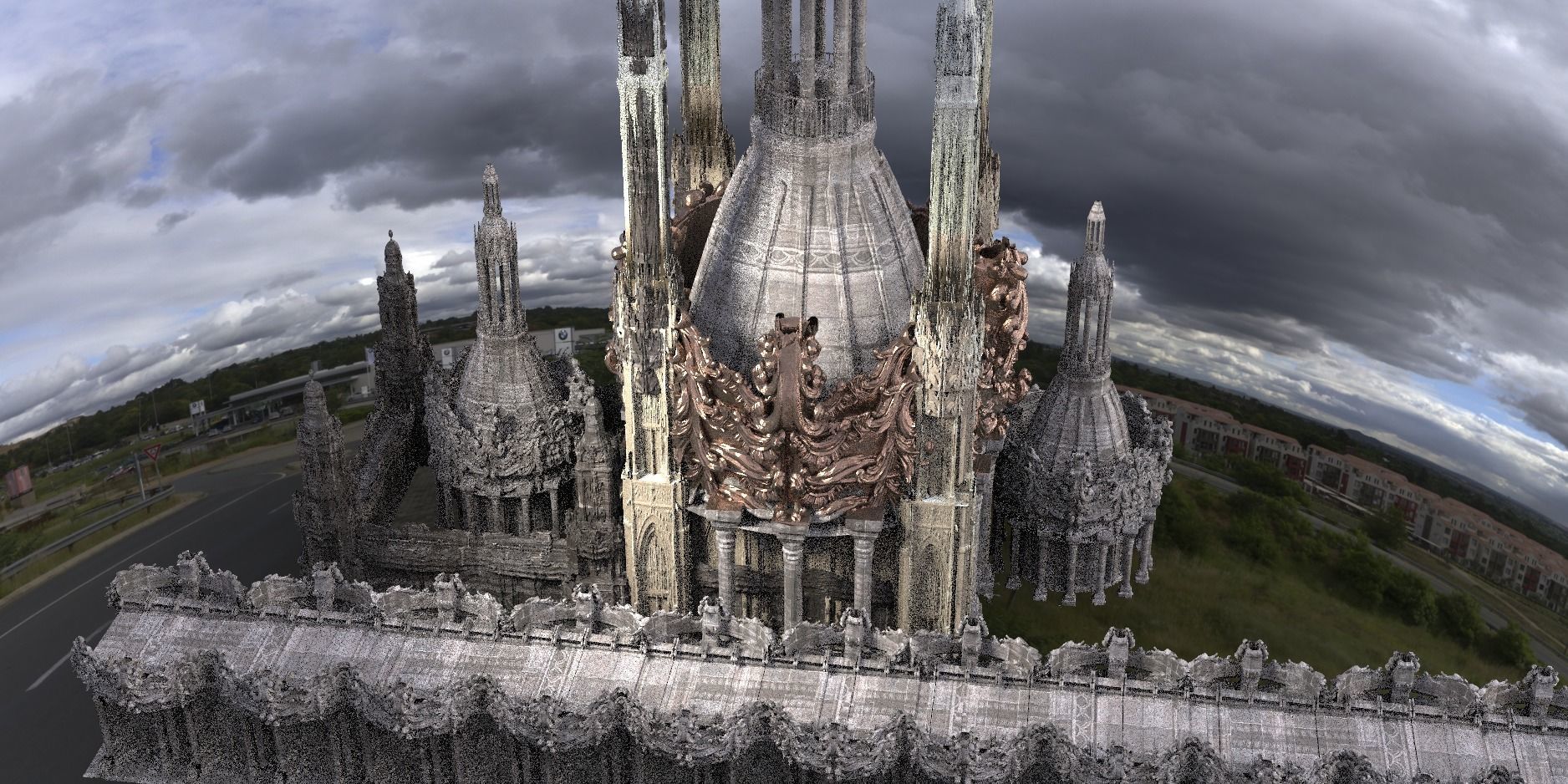 French Fantasy Palace Tower Kit bash 1 3D model_1