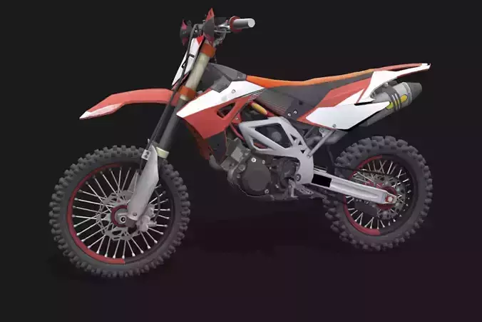 Motorcycle 1 dirt bike Low-poly 3D model
