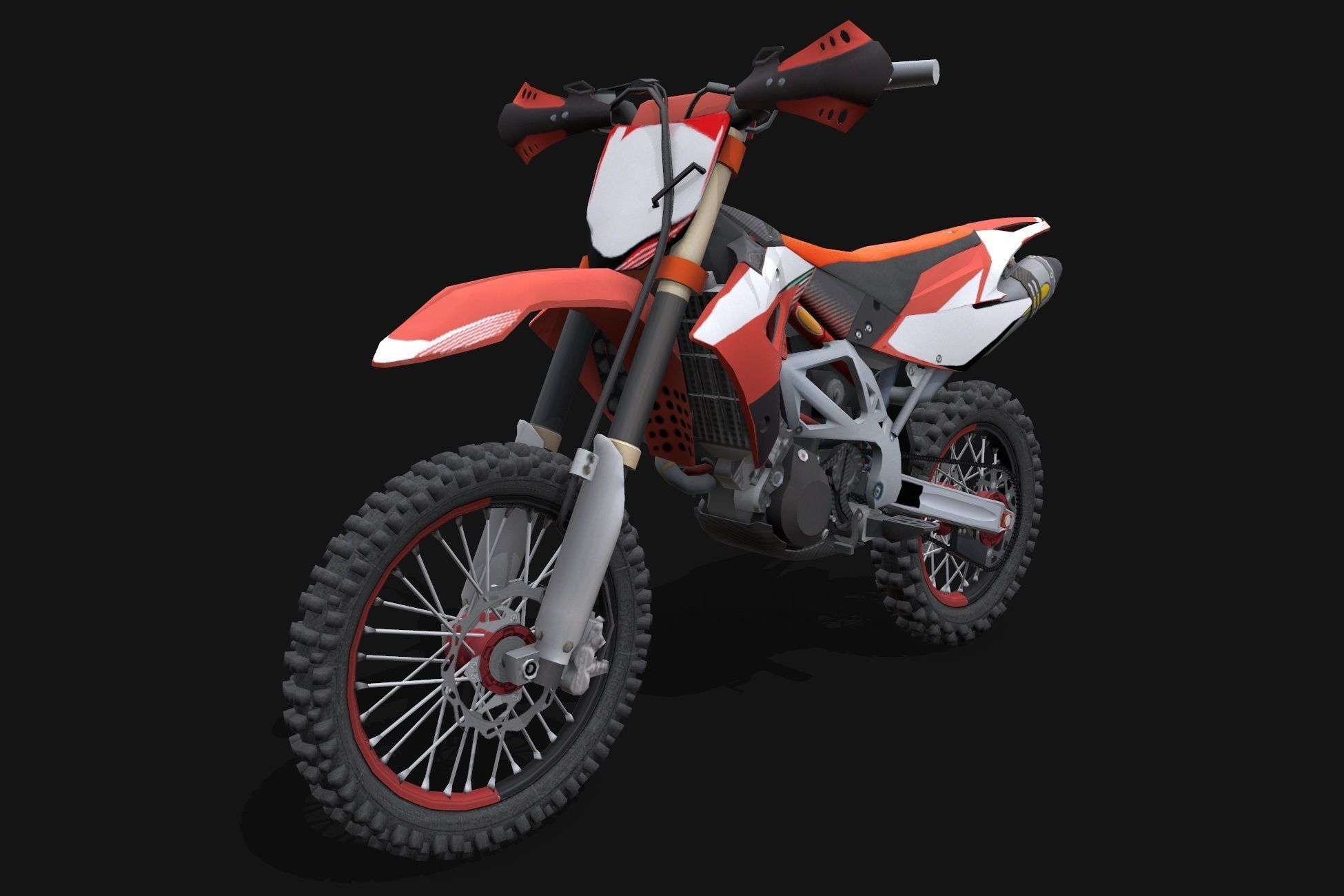 Motorcycle 1 dirt bike Low-poly 3D model_1