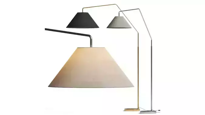 West Elm Sculptural Overarching Fabric Cone Floor Lamps