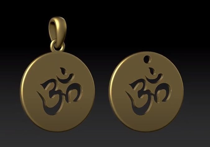 OhM pendant 3D Model FREE Free 3D print model