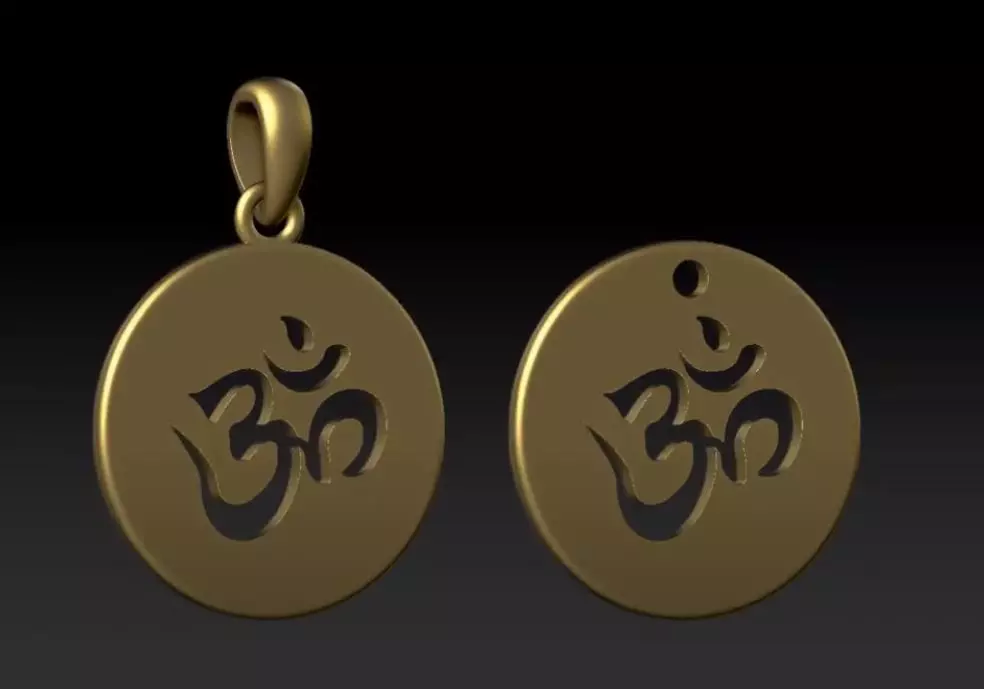 OhM pendant 3D Model FREE Free 3D print model