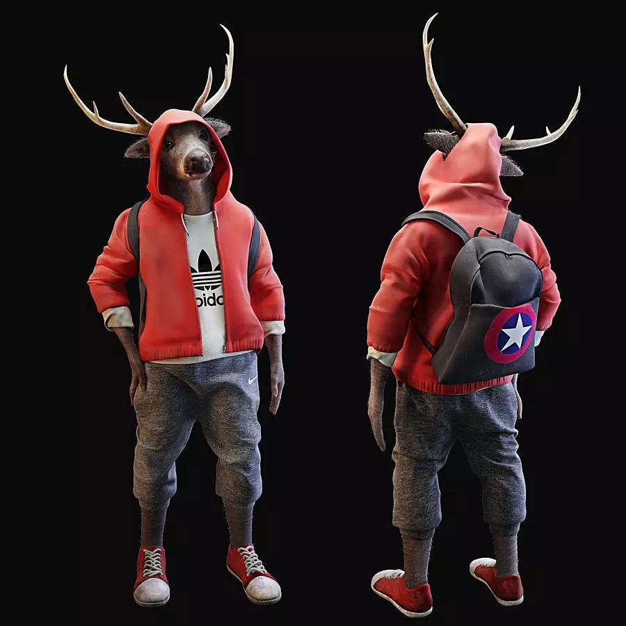 schoolboy deer 3D model