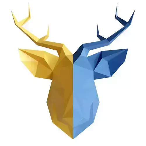 Ukraine  smoll  deer paper head 3D model