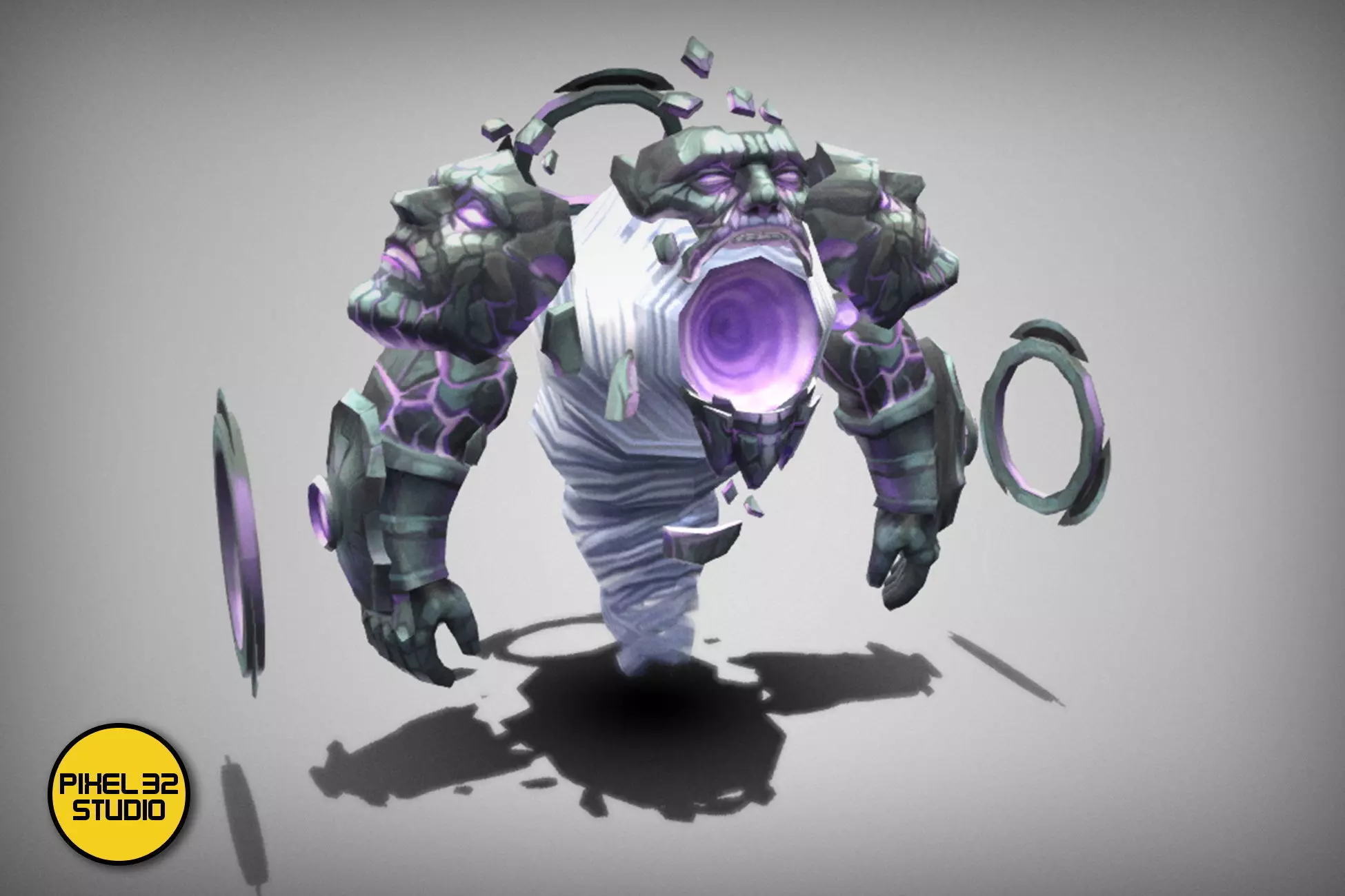 Dungeon Fantasy Monster - Rock Gatekeeper Low-poly 3D model_0