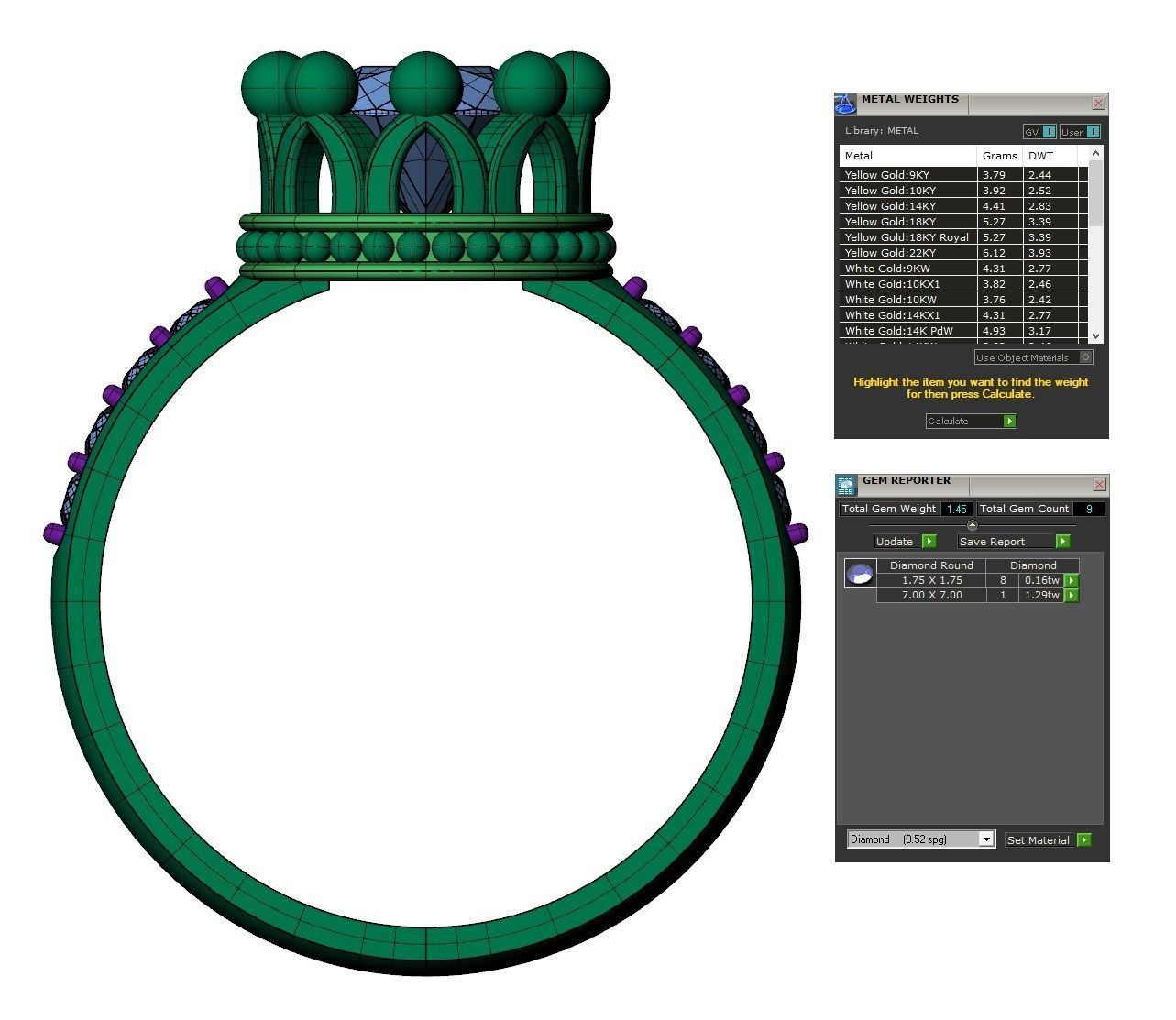 Engagement crown ring 3D print model_7