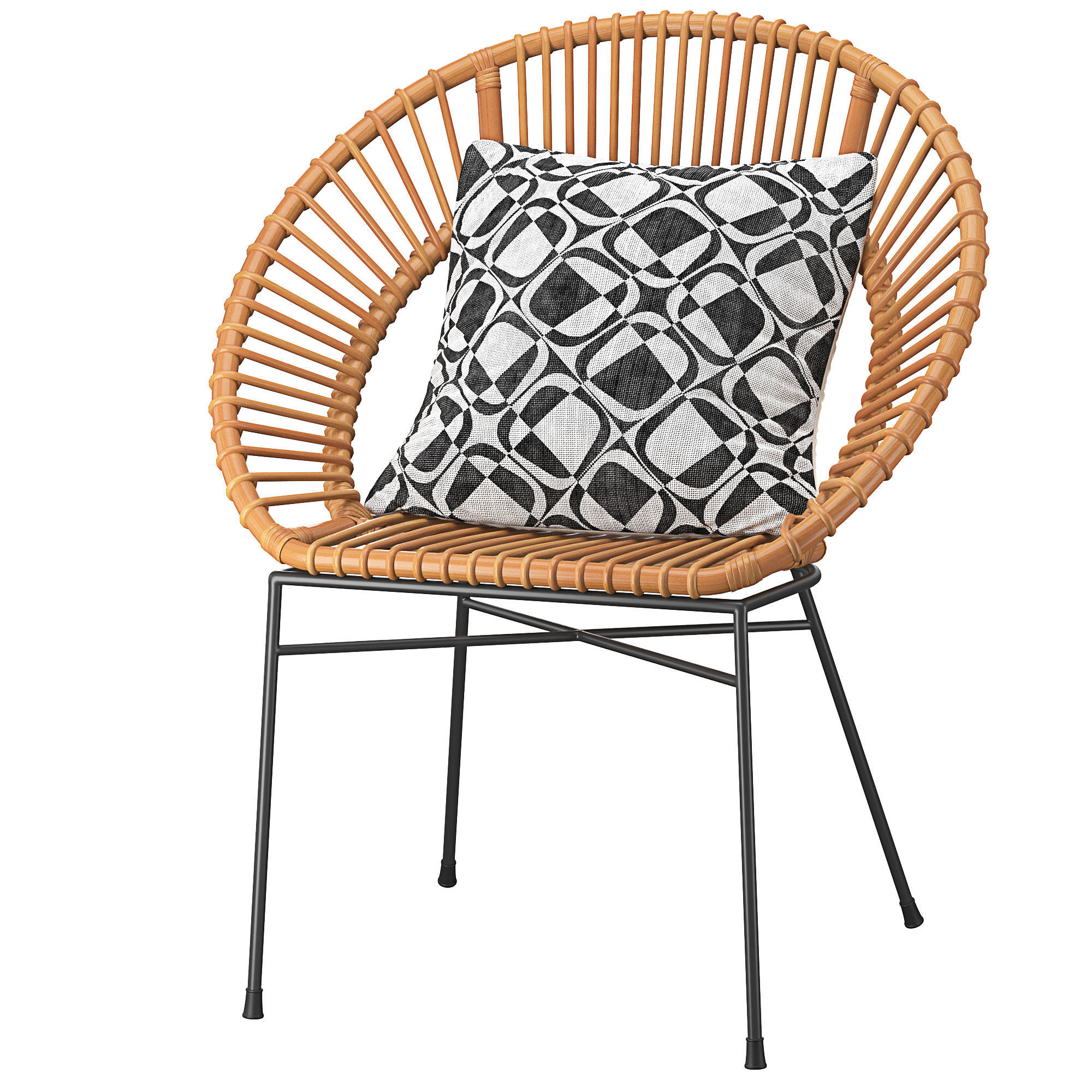 Rattan Accent Chair Natural Sarita 3D model CGTrader