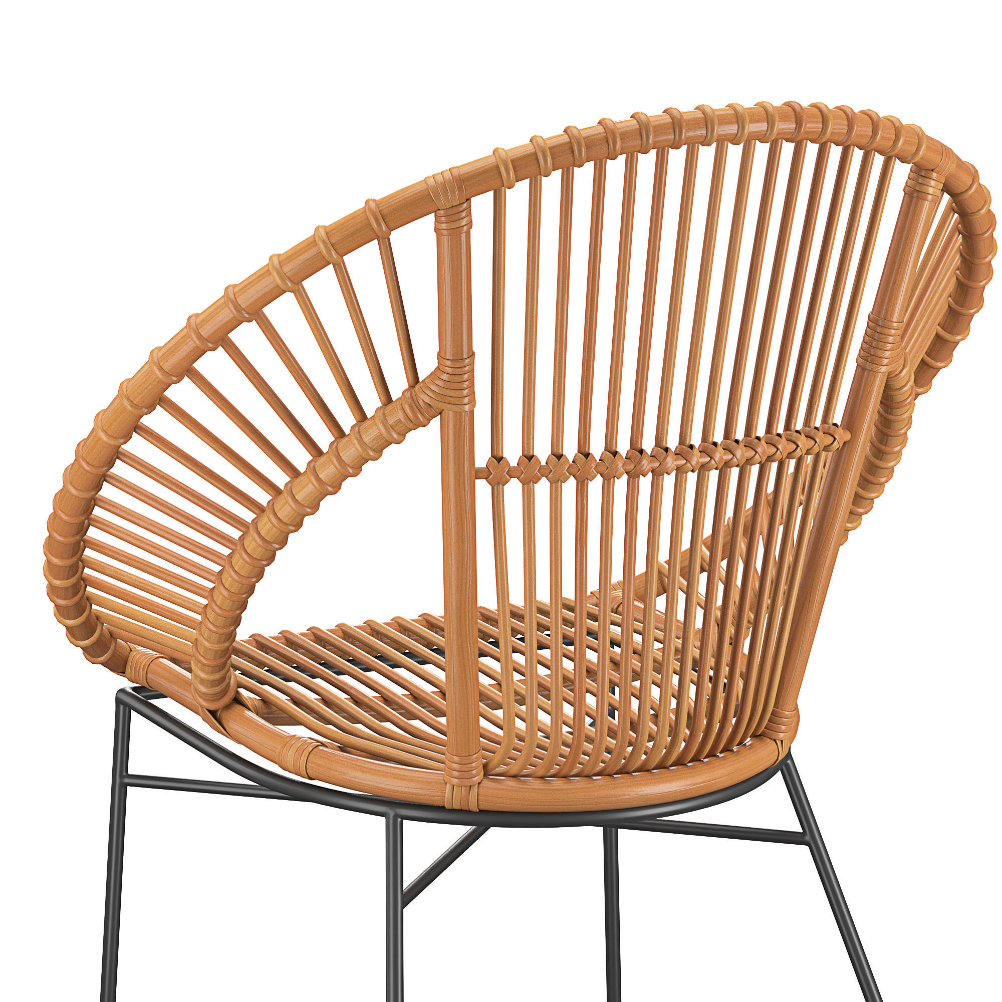 Rattan Accent Chair Natural Sarita 3D model CGTrader