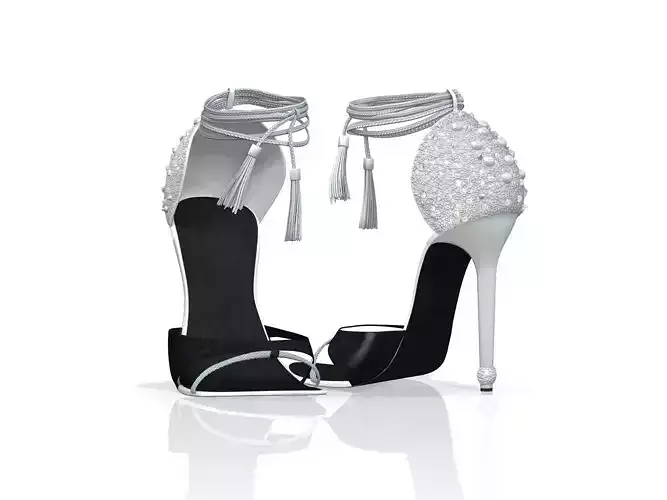 Silver Black High Heels