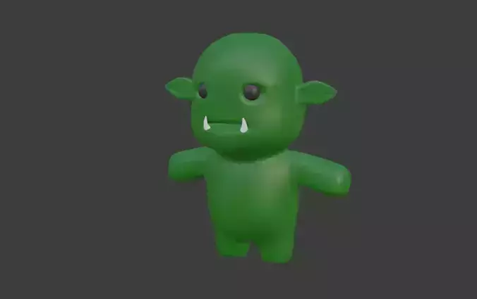 Small Baby Goblin Troll - Rigged with IK Low-poly 3D model