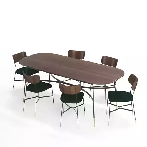 Amalyn dining table with six chairs