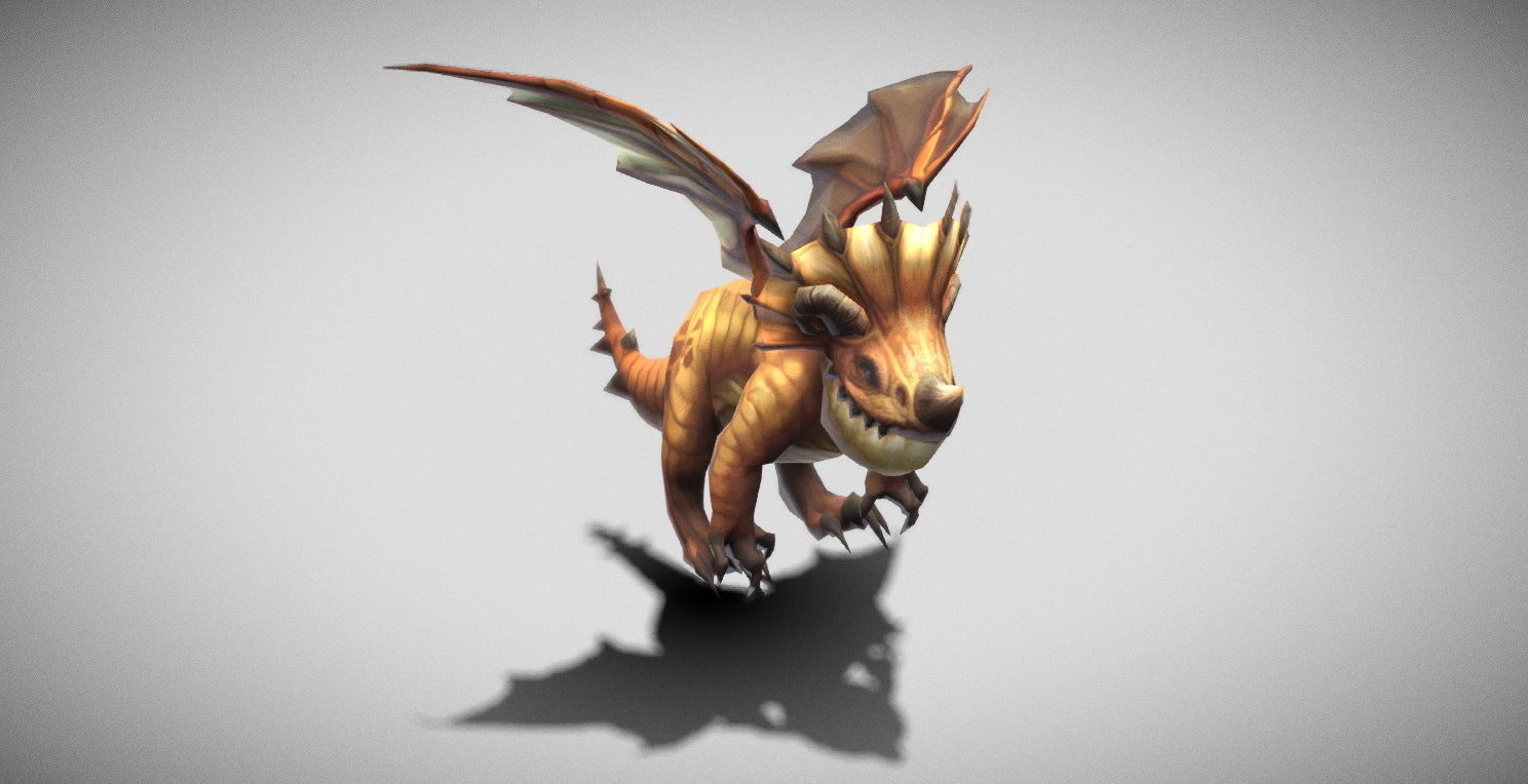 Dungeon Fantasy Monster - Flying Triceratops Low-poly 3D model_10