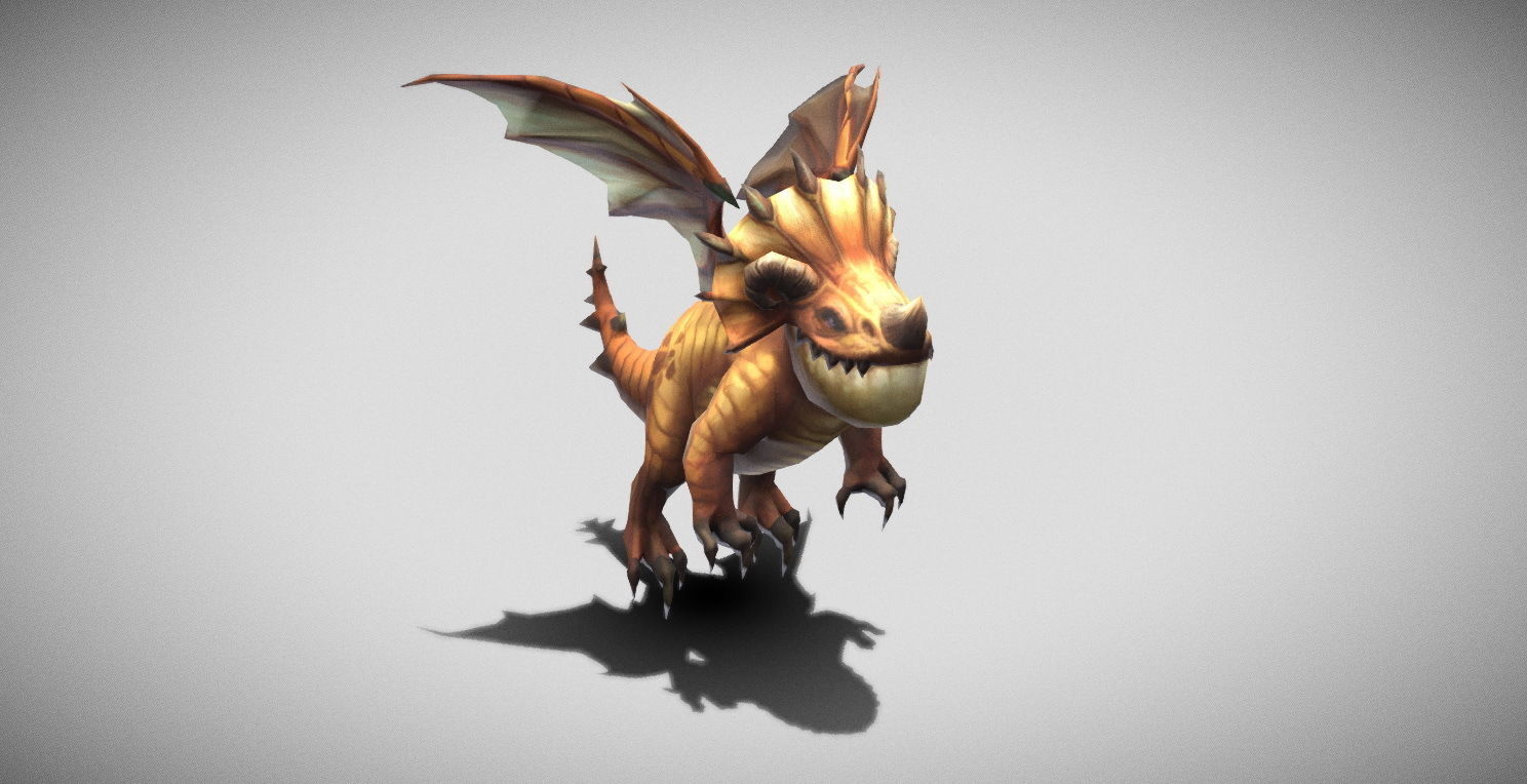 Dungeon Fantasy Monster - Flying Triceratops Low-poly 3D model_11