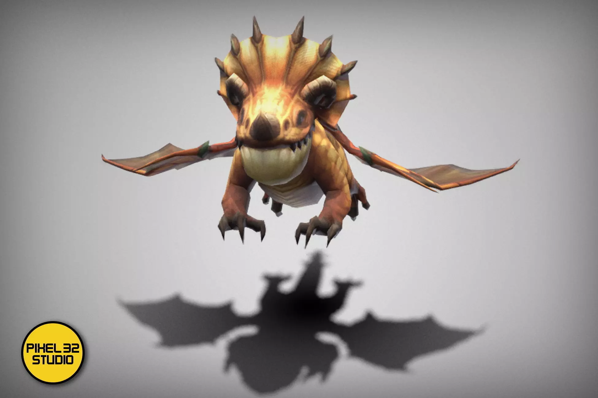 Dungeon Fantasy Monster - Flying Triceratops Low-poly 3D model_0