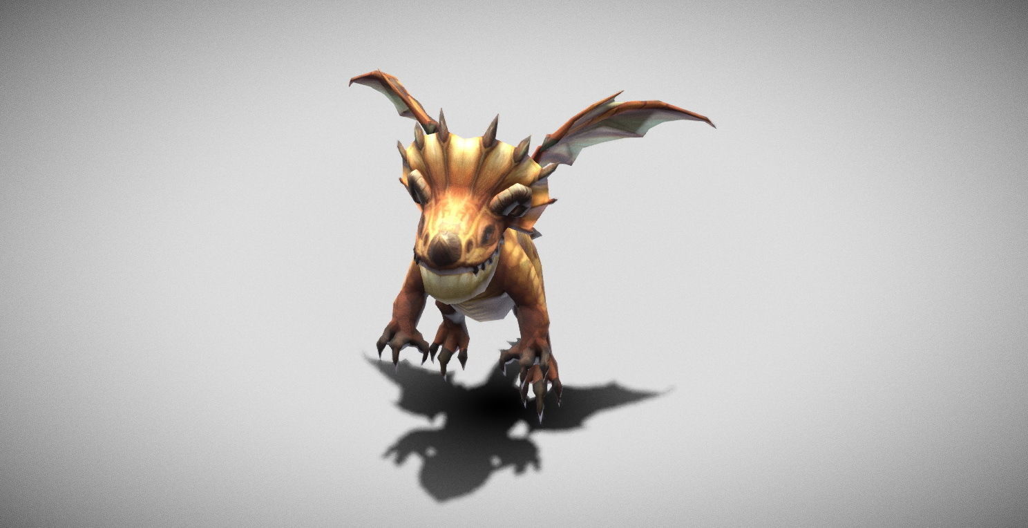 Dungeon Fantasy Monster - Flying Triceratops Low-poly 3D model_4