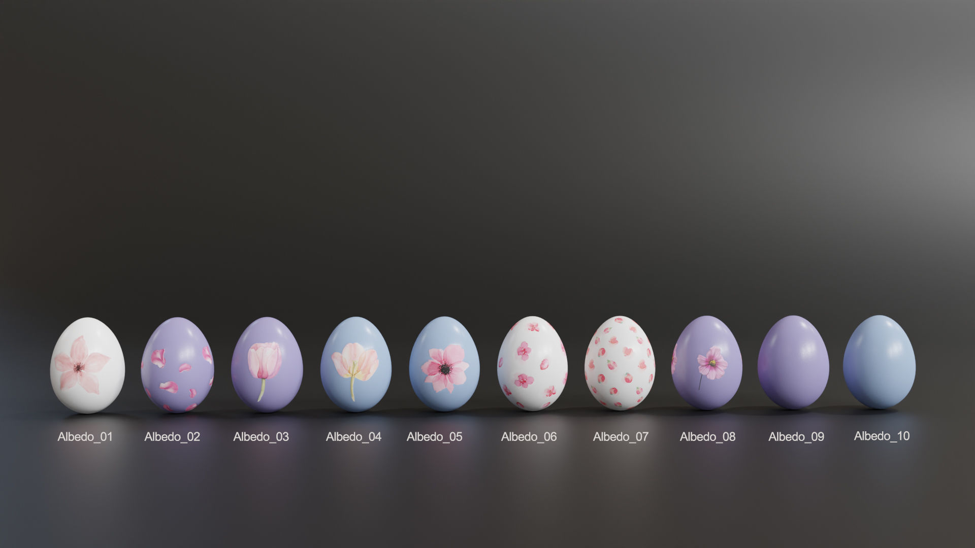 Easter Egg with Flower Print 3D model_2