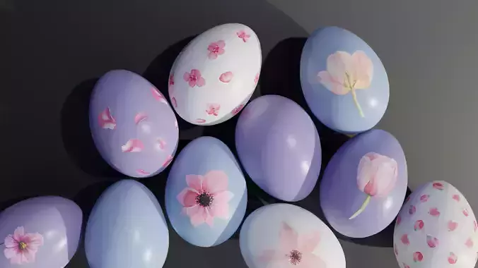 Easter Egg with Flower Print
