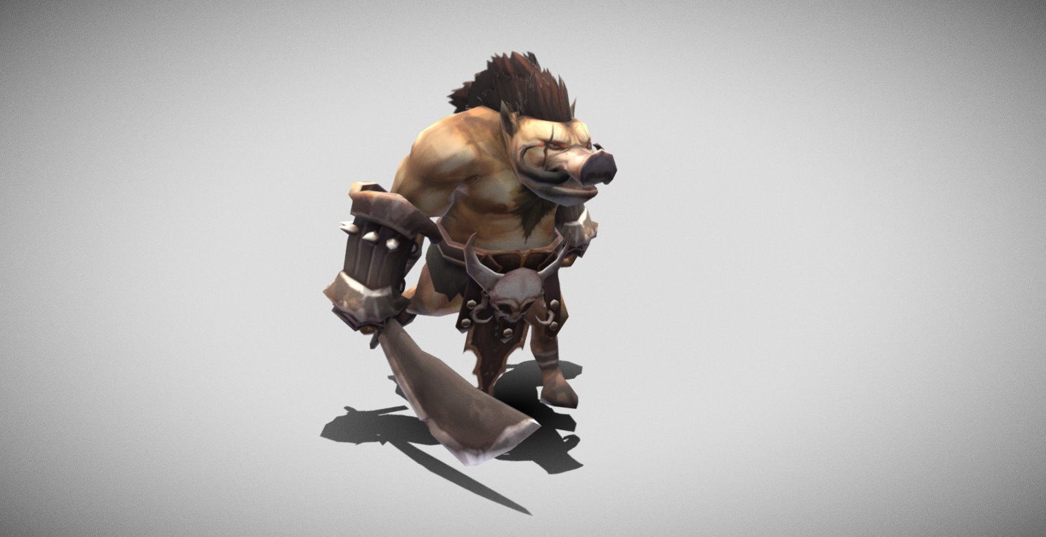 Dungeon Fantasy Monster - Orc Warrior Low-poly 3D model_15