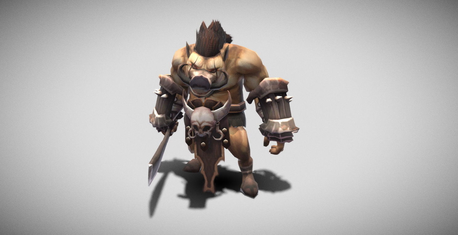 Dungeon Fantasy Monster - Orc Warrior Low-poly 3D model_4