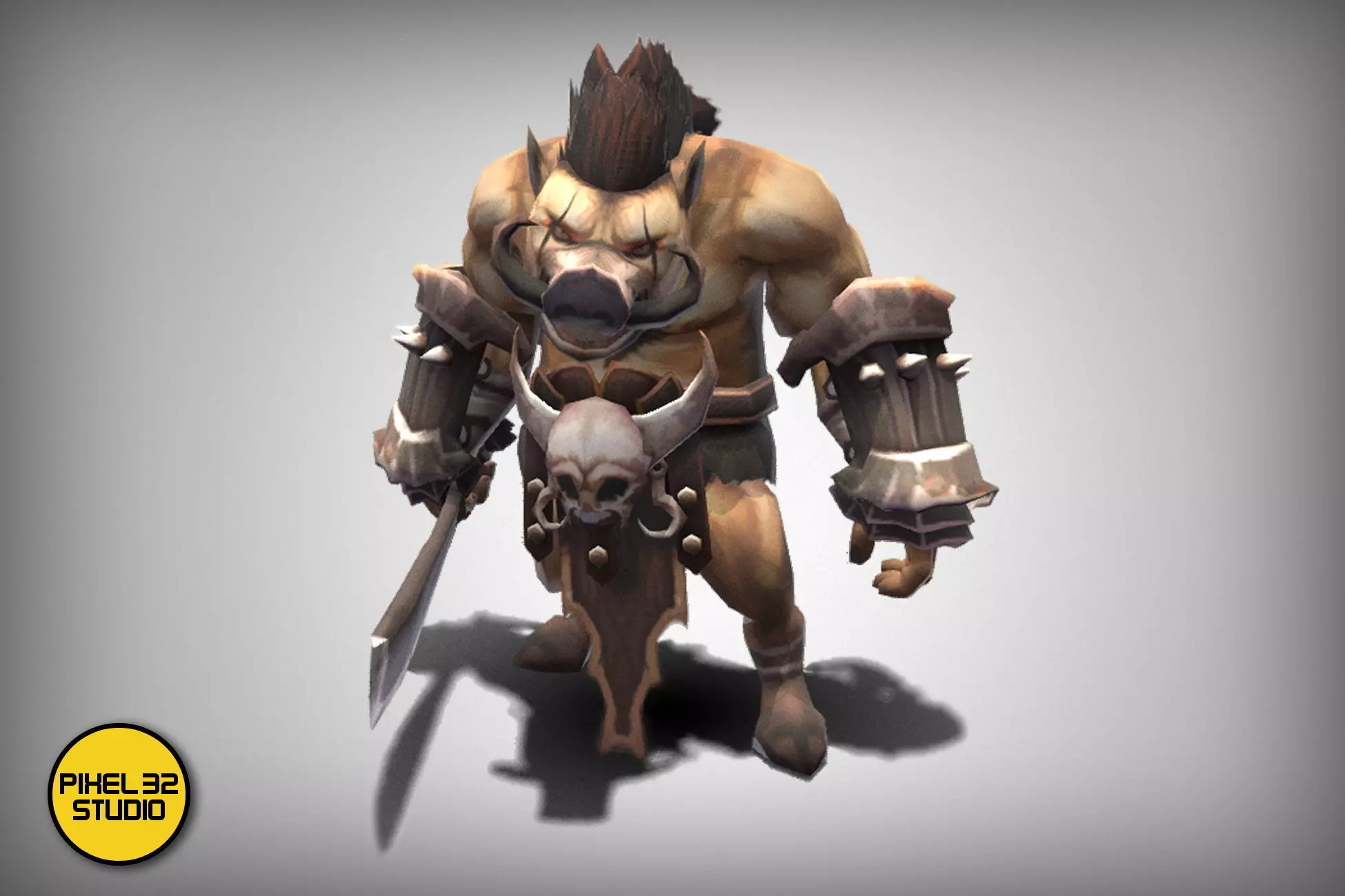 Dungeon Fantasy Monster - Orc Warrior Low-poly 3D model_0