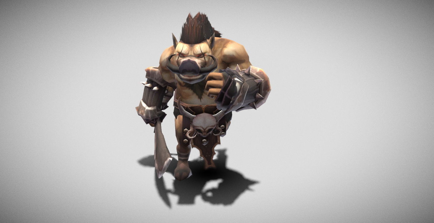 Dungeon Fantasy Monster - Orc Warrior Low-poly 3D model_2