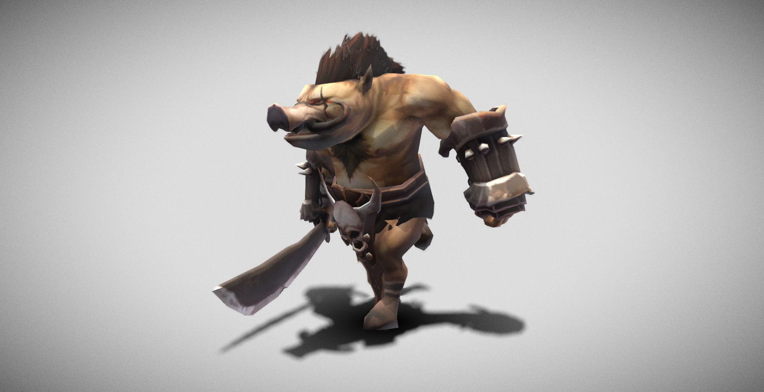 Dungeon Fantasy Monster - Orc Warrior Low-poly 3D model_10