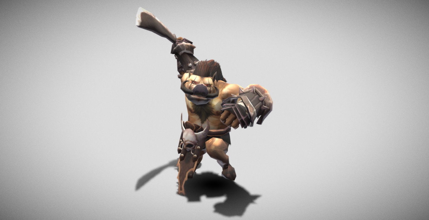 Dungeon Fantasy Monster - Orc Warrior Low-poly 3D model_11