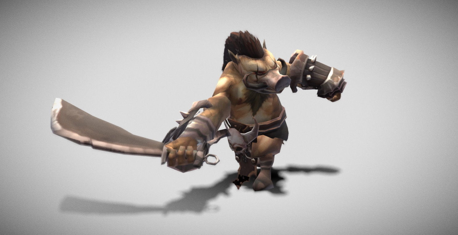 Dungeon Fantasy Monster - Orc Warrior Low-poly 3D model_12