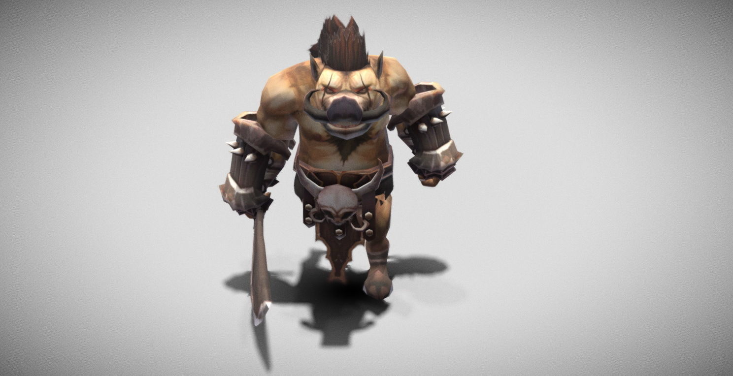 Dungeon Fantasy Monster - Orc Warrior Low-poly 3D model_8