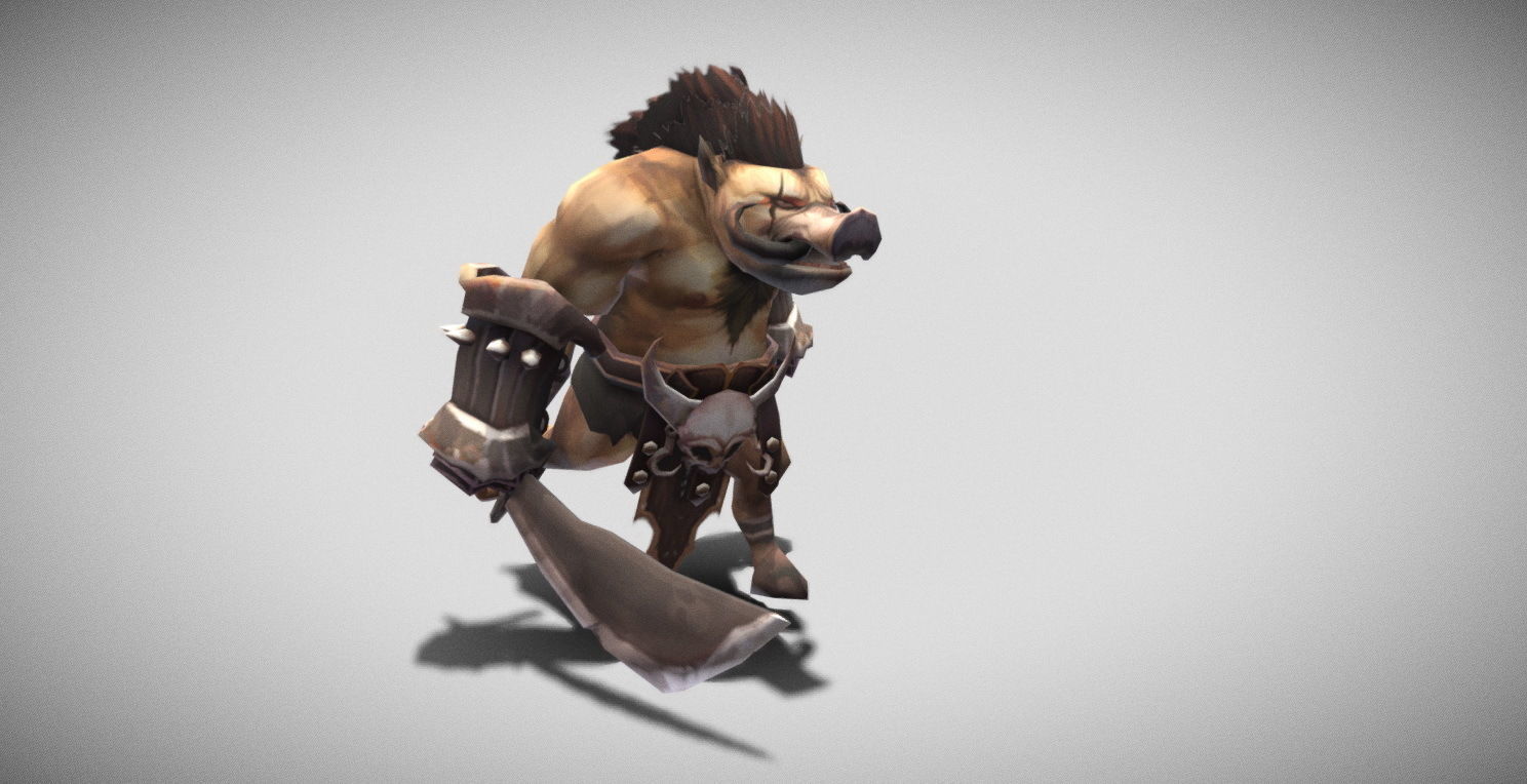 Dungeon Fantasy Monster - Orc Warrior Low-poly 3D model_9