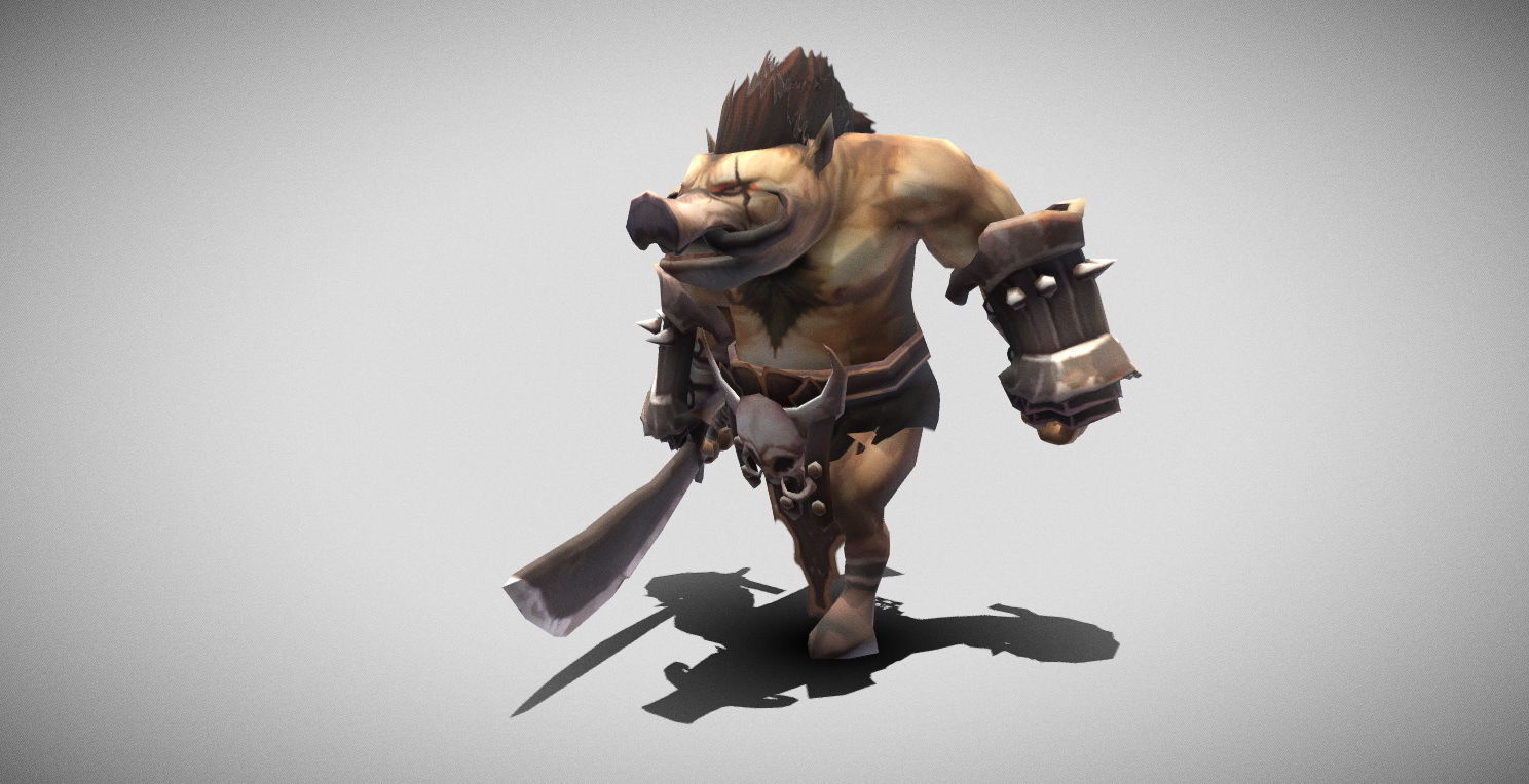 Dungeon Fantasy Monster - Orc Warrior Low-poly 3D model_16