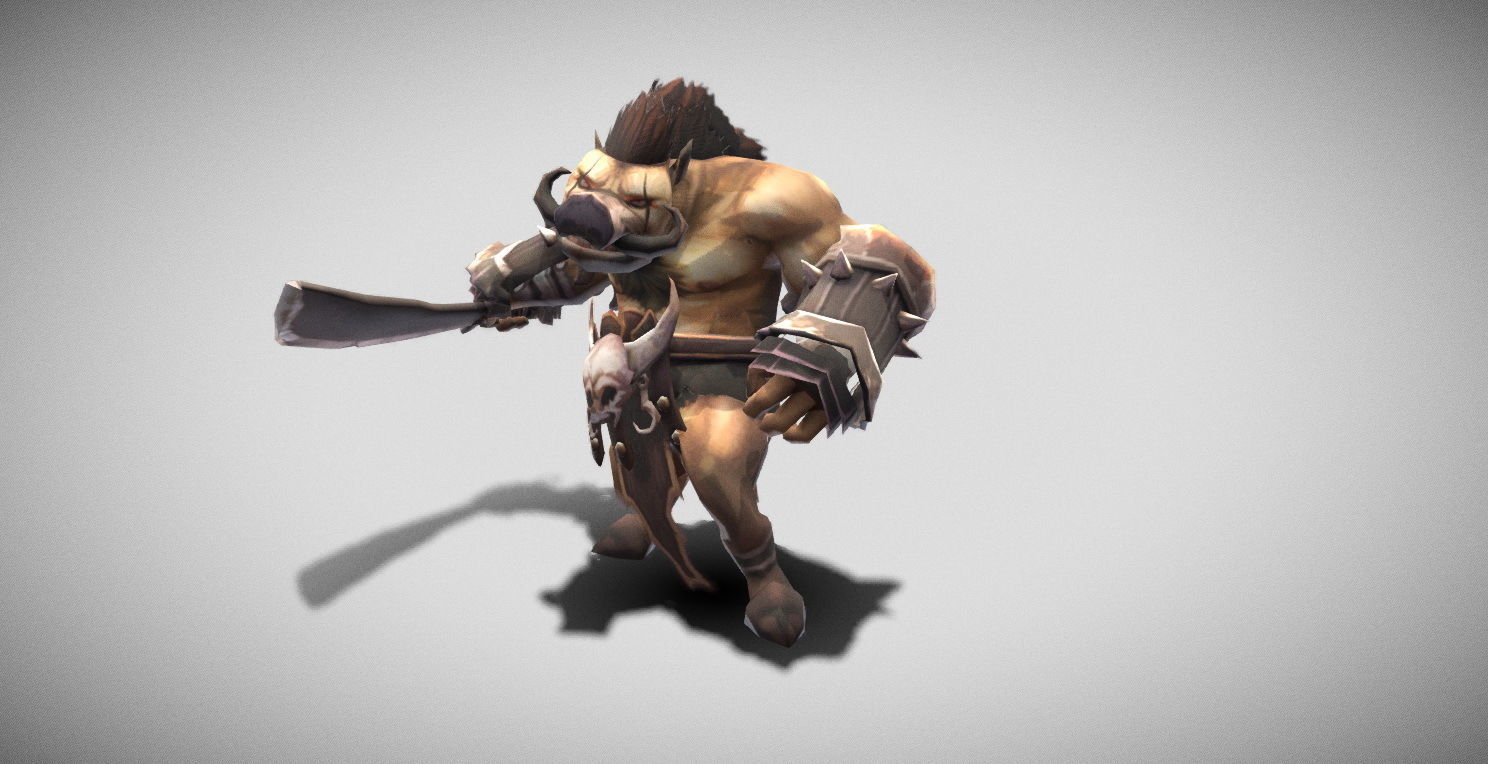 Dungeon Fantasy Monster - Orc Warrior Low-poly 3D model_5